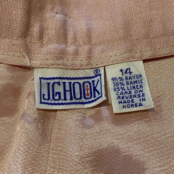 VTG J.G.Hook Pink Ramie/Linen Blend Pleated Trousers - Picture 7 of 13